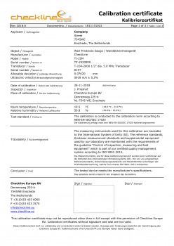 TI-DIN-CAL Calibration Inspection Certificate